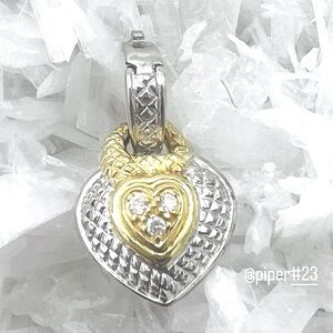 Judith Ripka JR TWO Diamond Heart-shaped Pendant Enhancer